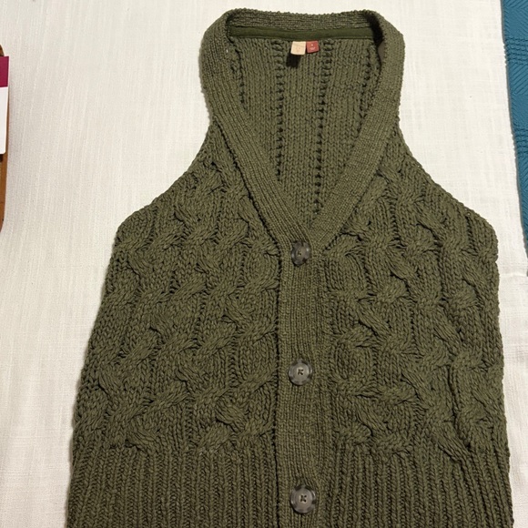 Anthropologie Women's Knitted Vest Size Small Button Up V-Neck - Picture 4 of 6